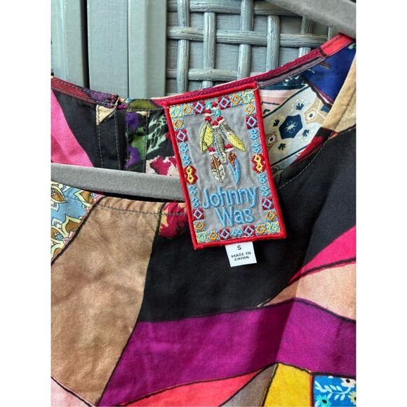 NWOT JOHNNY WAS scalloped Eloise Silk Top In Multicolor, Small $255 F14 - Picture 7 of 11